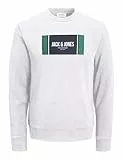 JACK & JONES Sweat Crew Neck BTS Jjhayato-Sudadera con Cuello Redondo, Color Blanco, XL para Hombre