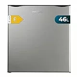 Cecotec Nevera Pequeña Frigorífico Mini Minibar 46L GrandCooler 20000 SilentCompress Inox E. Altura 48,7cm, 48 cm de Ancho, Bajo Consumo, Puerta Reversible, Funcionamiento Cíclico, Inox
