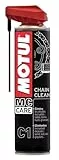 Motul Limpiador de Cadenas de Moto en Spray, Desengrasante Extremo para Motos de Carretera y Todoterreno, Compatible con O-RING, X-RING y Z-RING, Evaporación muy Rápida, MC Care Chain Clean C1, 400 ml
