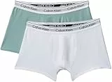 Calvin Klein Calzoncillos bóxer Pack de 2 Chicos Trunks con Logotipo en la Cintura, Multicolor (Bluesurf/Pvhclassicwhite), 8-10 Años