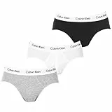Calvin Klein Pack de 3 Calzoncillos Hip Brief para Hombre Algodón Elástico Ropa Interior, Multicolor (Black/White/Grey Heather), L