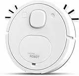Genérico Robot Aspirador y Fregasuelos, Potente Succión,Robot Aspirador 3 en 1,Larga Autonomía,Antienredos, Obstacle Avoidance,Slim, Quiet,Adecuada para Suelos,Alfombras,Pelo de Mascotas - Blanco
