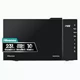 Hisense H23MOBS5HG4 - Microondas Digital con Grill 23 Litros, 1000W, Revestimiento Cerámico, Cristal Premium, Modo ECO, Descongelación programada, 10 Niveles de Potencia, Fácil Limpieza