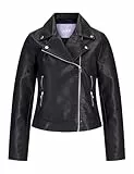 JJXX Jxgail Faux Leather Biker Jacket Noos Chaqueta de Cuero sinttico, Negro, M para Mujer