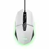 GXTrust 1109W Vylax Ratón Gaming con 6 Botones Programables, Iluminación LED Multicolor, Software Incluido, 200-6400 dpi, Cable USB 150 cm, Mouse Gamer para PC Portátil, Blanco