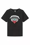Springfield Camiseta para Mujer de Manga Corta y Cuello Redondo, Colección Culpables, Negro, M