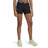 Under Armour Pantalones Cortos Mujer, Negro/Negro/Blanco, L