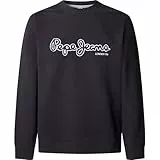 Pepe Jeans Dorian Crew Sudadera, Negro, S para Hombre