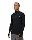 DANISH ENDURANCE Camiseta Deportiva de Manga Larga para Hombre, Suave y Ligera, Transpirable, Elástica, Negro, L