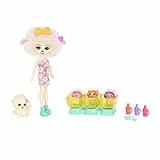 Enchantimals Baby BFFs Muñeca Sheep con Mascota Oveja Sheep, 3 Bestie Reveal y Accesorios, Juguete +4 años (Mattel HNW98)