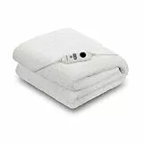 Medisana HU 672 Calefacción de manta súper esponjoso, 150 x 80 cm, apagado automático, protección contra el sobrecalentamiento, 4 ajustes de temperatura, lavable, para todos los colchones estándar