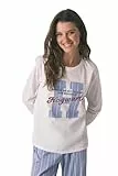 Women'secret Pijama de Manga Pantalón Largo Colección Multilicense Campus, Ivory, S para Mujer