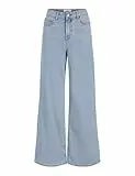 JACK & JONES Jxtokyo Wide HW Jeans R6172 Dnm Sn, Mezclilla De Color Azul Claro, 24W / 32L Mujeres