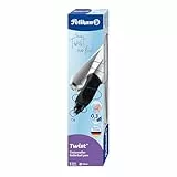 Pelikan, Bolígrafo Twist Color Plata, Empuñadura Ergonómica para Diestros y Zurdos, Tinta Azul, Made in Germany