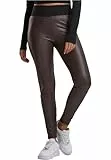 URBAN CLASSICS Leggings de Mujer, Leggings de Cuero Sintético, Pantalones con Cintura Alta, Cintura Antiestrés, Disponible en Varios Colores y Tallas de XS - 5XL