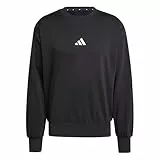 adidas Hombre Essentials FEELCOZY Fleece Sweatshirt, Black/White, S