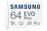 Samsung - Tarjeta de Memoria microSD EVO Plus (64 GB, SDXC U1, Clase 10, A1, 130 MB/s, con Adaptador versión 2021 (MB-MC64KA/EU)