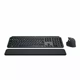 Logitech MX Keys S Combo, Teclado y Ratón Inalámbricos de Calidad con Apoyo, Iluminación, Desplazamiento Rápido, Bluetooth, USB C, para Windows/Linux/Chrome/Mac, Disposición QWERTY Español, Grafito