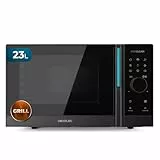 Cecotec Microondas Táctil con Grill de 23L Proclean 6120. 800W y 1000W de Grill, Digital, Cocción Uniforme, 5 Niveles de Potencia, Función Descongelado, Temporizador 60mins, Plato Giratorio 285mm