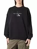 Calvin Klein Glossy Monologo Regulaj20J224724 Sudadera sin Botones, CK Black, XL para Mujer