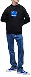 KARL LAGERFELD JEANS, Hombre, Sudadera con Logo En Cuadro, Ajuste Regular, Negro, L