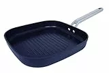 Arcos Serie Samoa, Grill Antiadherente 28x28 cm, Aluminio Forjado, Apta cualquier cocina, Mango Acero Inoxidable Efecto Frio, Sistema ahorro energético, Apta lavavajillas, Color Negro (717400)