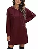 Litherday Sudadera con Capucha Mujer Larga Hoodie Pullover Casual Otoño Invierno Jersey Comodidad Vestido con Bolsillo