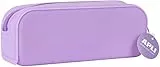 APLI 18416 - Estuche multiusos de silicona Nordik Collection - VIOLETA - Estuche escolar de 185 x 75 x 55 mm
