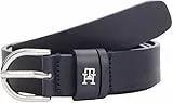 Tommy Hilfiger Cinturón Mujer Essential Effortless 2,5 cm Cinturón de piel, Azul (Space Blue), 90 cm