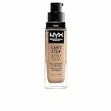 NYX Professional Makeup Base de maquillaje Can't Stop Won't Stop Full Coverage Foundation, Larga duración, Waterproof, Fórmula vegana, Acabado mate, Tono: Buff
