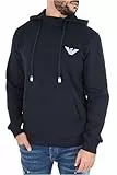 Emporio Armani Sudadera con Capucha para Hombre, Azul Marino, Azul Marino, S