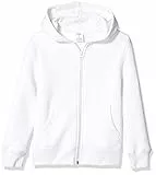 Amazon Essentials Sudadera de Forro Polar con Capucha y Cremallera Niño, Blanco, 11-12 años