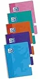 Oxford, Cuadernos A4 (Folio), Cuadrícula 4x4 Tapa Plástico, 80 Hojas. Pack 5 Libretas, Colores Surtidos Tendencia