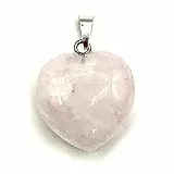 MASBARATA COLGANTE CORAZON PIEDRA DE PLATA DE LEY (CUARZO ROSA)