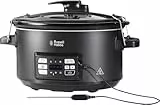 Russell Hobbs Olla de Cocción Lenta Sous Vide - Olla 3 en 1: Cocinar al Vacío, Cocción Lenta y Medidor Temperatura, Pantalla Digital LED, 6 Raciones, Recipiente Extraíble de Cerámica, Negro - 25630-56