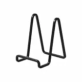 Soporte Platos Mesa Caballete Expositor - 2 Piezas Soportes para Platos Decorativos - Soporte de Placa para Exhibicion - Caballetes de Hierro Negro Para Marcos de Fotos | Libros | Arte - 4,5 Pulgadas