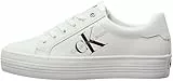 Calvin Klein Zapatillas Sneaker vulcanizadas Mujer Vulc Flatform Laceup Low LTH con Plataforma, Blanco (Bright White), 38