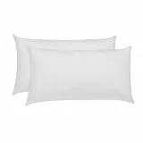 Pikolin Home - Pack 2 Almohada de Fibra Hipoalergénica - Funda Exterior de Algodón con Tratamiento Antiácaros - Firmeza Baja, Dormir Boca Abajo, 90 cm, 90 x 40 cm
