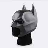 Applysu Máscara de bate para adultos, máscara de superhéroe, máscara de Halloween, terror, cabeza completa, murciélago negro, máscara de látex, accesorio para disfraz