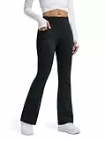 Libin Mujer Campana Térmicos Leggings para Invierno de Senderismo Trekking Deporte Impermeables Yoga Bootcut Pantalones con Bolsillos, Negro, M