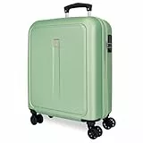 Roll Road Camboya Maleta de Cabina Verde 40x55x20 cms Rígida ABS Cierre de combinación Lateral 37L 2,78 kgs 4 Ruedas Dobles Equipaje Mano