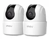 Imou Camara Vigilancia 3MP Ranger 2C(Pack-2), Detección de Humano, Cámara de Vigilancia WiFi Interior 360° con Sirena, Audio Bidireccional, Compatible con Alexa para Bebé/Mascotas