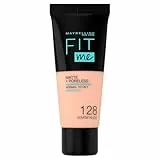 Maybelline New York, Base de Maquillaje que Calca a tu Tono Fit me! Mate y Afinaporos, Color: 128 Warm Nude