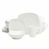 Gibson Home Juego de vajilla Zen buffet, servicio para 4 (16 piezas), color blanco