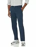 Amazon Essentials Pantalón chino elástico de corte recto y estilo informal Hombre, Azul Marino Oscuro, 36W / 32L