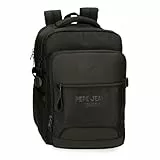 Pepe Jeans Bromley Mochila para Portátil Negro 28x40x16 cms Poliéster 17,92L