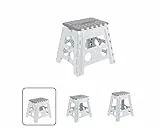 ARREGUI TB-032-GB Taburete Plegable Cocina o Baño | Escalera Plegable Pequeña | Taburete Infantil | Banqueta Baño | Escalón Plegable para Adultos y Niños (hasta 150Kg) | 32 cm de Altura | Blanco