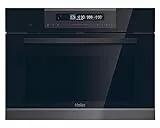 Haier Series 4 HWO45CO4P7B - Horno Multifunción, Pirolítico, Potencia 3000W, Capacidad 50L, 45cm Alto, 12 Funciones, Display táctil, Ventilación Radial, 4 Cristales en puerta, Negro