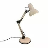 BRILONER - Lampara escritorio con cable e interruptor, orientable, E14, máx. 25W, flexo escritorio, lamparas de mesita de noche, lampara mesita noche, 15,5x53 cm, beige