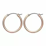 FOSSIL Pendientes para Mujer en Acero Inoxidable o Semipreciosos con Cierre de Palanca, Oro Rosado